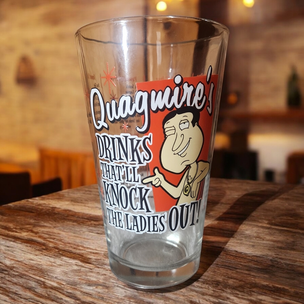 Family Guy Quagmire "Lines for Lovin' the Ladies" Shaker Or Pint   Glass VTG